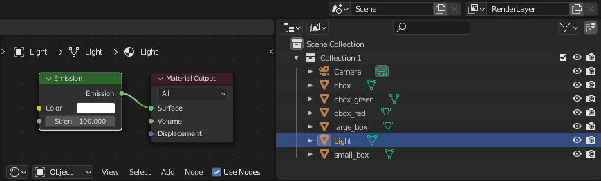 Emission in Shader Editor